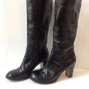 Franco Fortini Black Boots Leather Full Heel